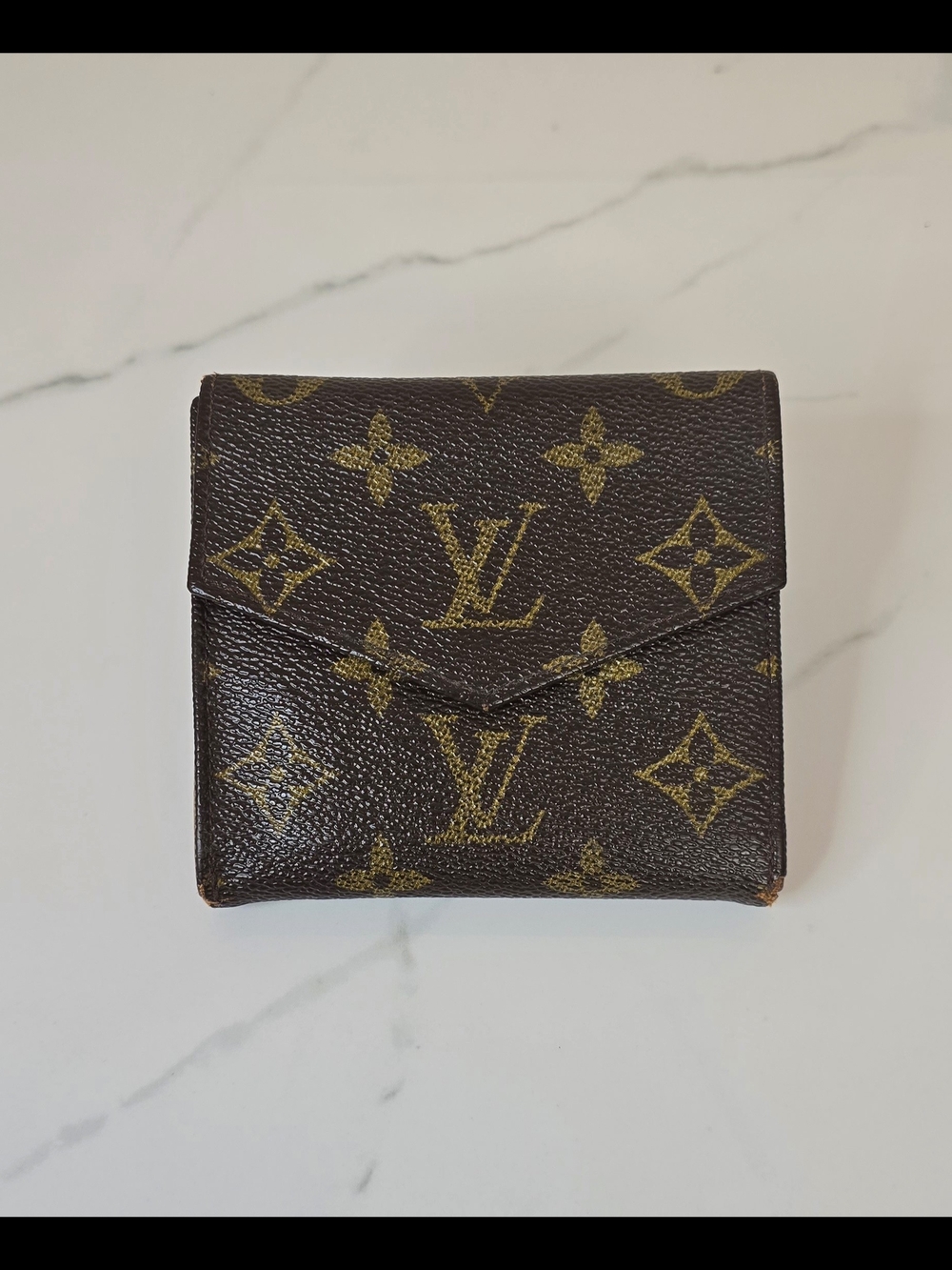 Vintage Louis Vuitton Monogram Snap Coin Purse Wallet Card Case Made in France